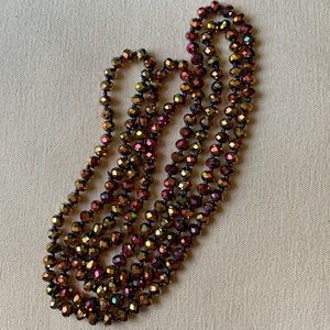 Multifaceted colorful glass bead necklace